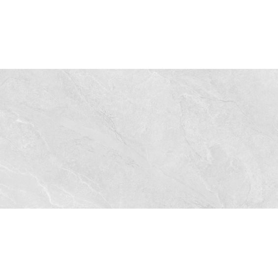 Carrelage sol effet pierre Lindos Blanc grisé 60x120 cm
