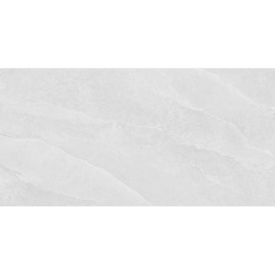 Carrelage sol effet pierre Lindos Blanc grisé 60x120 cm