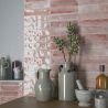 Carrelage mur effet zellige Rabat Rose Brillo 6×24,6 cm