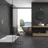 Carrelage sol effet pierre Lindos Noir 60x120 cm