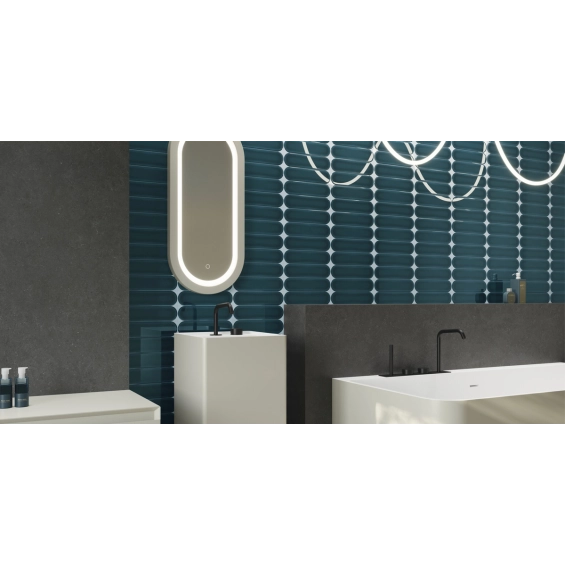 Carrelage mur effet zellige Agdal bleu de cobalt 7,5x30 cm