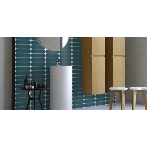 Carrelage mur effet zellige Agdal bleu de cobalt 7,5x30 cm