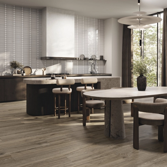 Carrelage mur effet zellige Agdal gris 7,5x30 cm