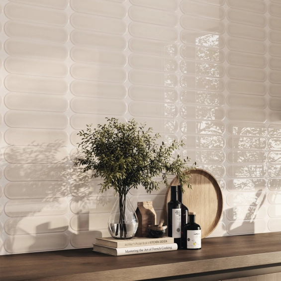 Carrelage mur effet zellige Agdal ivoire 7,5x30 cm