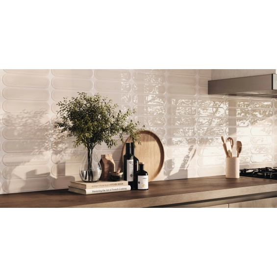 Carrelage mur effet zellige Agdal ivoire 7,5x30 cm