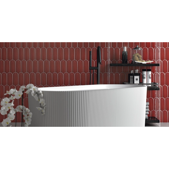 Carrelage mur effet Fleur Strelitzia rouge 8x21,5 cm