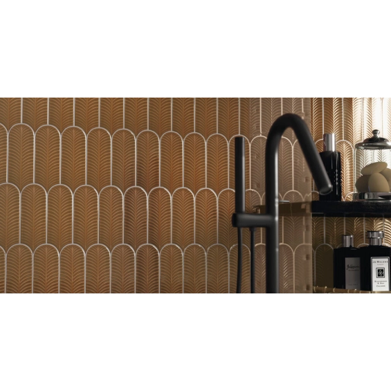 Carrelage mur effet Fleur Strelitzia or 8x21,5 cm