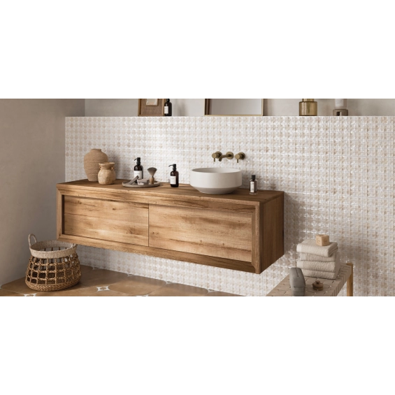 Carrelage mur Baratti décor beige glacé31x56 cm