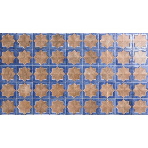 Carrelage mur Baratti décor terre bleu de cobalt31x56 cm