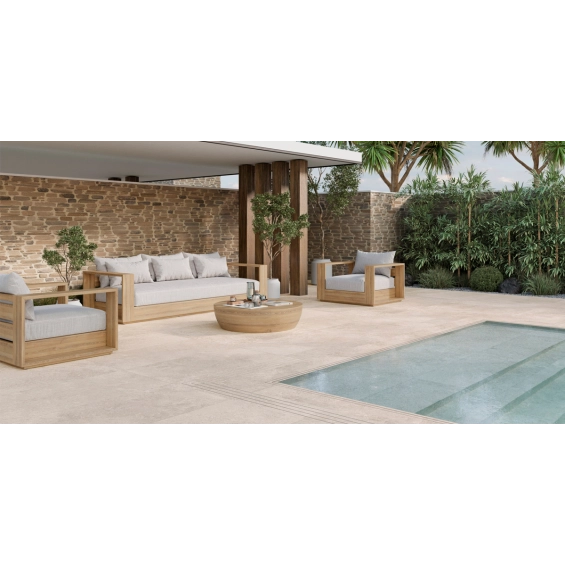 Carrelage sol extérieur effet pierreÇirali sableR11 40x60 cm