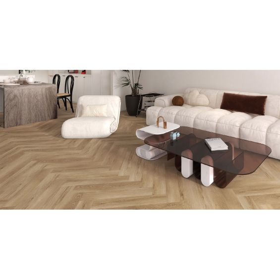 Lames PVC 5.5mm à clipser Bâtons rompus Beige 12,2x62,5 cm