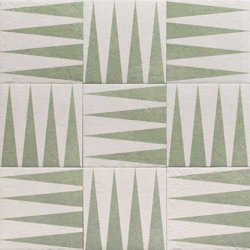 Carrelage sol effet carreaux de ciment Dalí décor triangle 20x20 cm