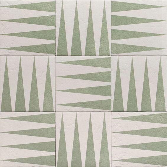 Carrelage sol effet carreaux de ciment Dalí décor triangle 20x20 cm