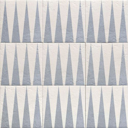Carrelage sol effet carreaux de ciment Dalí décor bleutriangle 20x20 cm