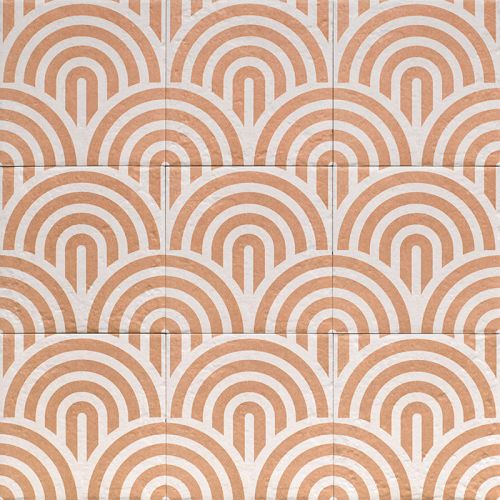 Carrelage sol effet carreaux de ciment Dalí décor terre arc de cercle 20x20 cm