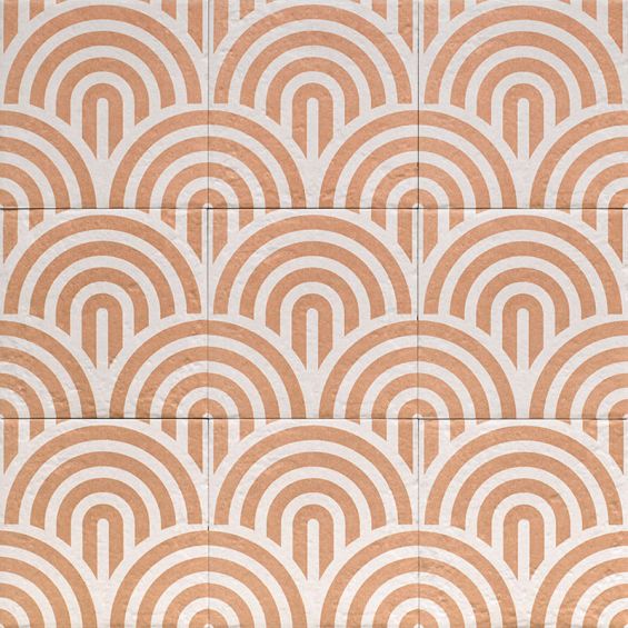 Carrelage sol effet carreaux de ciment Dalí décor terre arc de cercle 20x20 cm