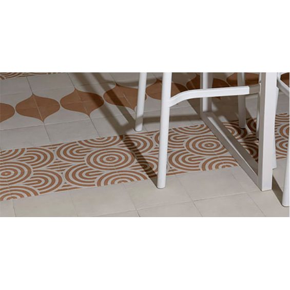 Carrelage sol effet carreaux de ciment Dalí décor terre arc de cercle 20x20 cm