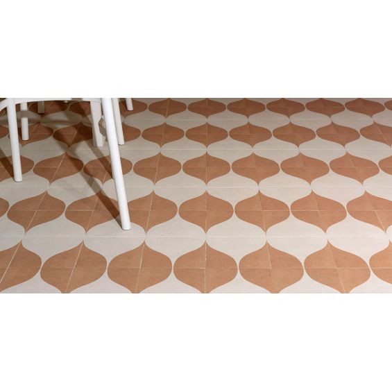 Carrelage sol effet carreaux de ciment Dalí décor terre goutte 20x20 cm