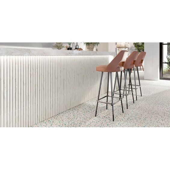 Carrelage sol effet terrazzo Ivrea blanc 2020 cm