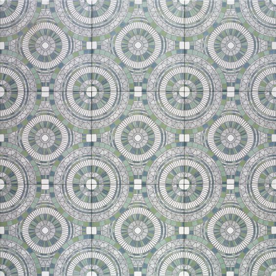 Carrelage sol effet carreaux de ciment Rueda décor Corona 20x20 cm