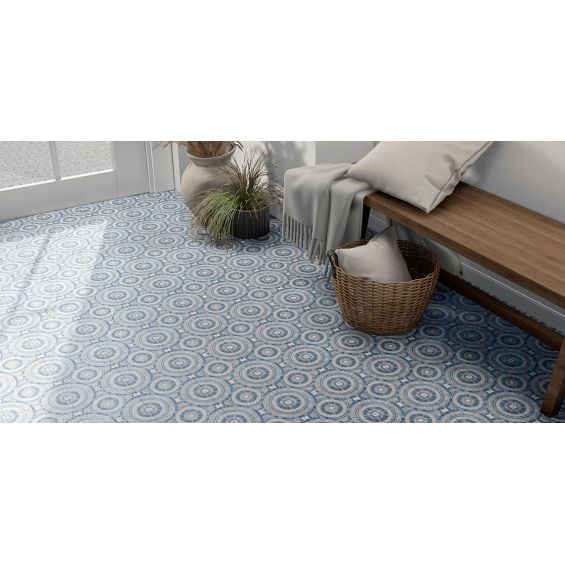Carrelage sol effet carreaux de ciment Rueda décor Aurora 20x20 cm