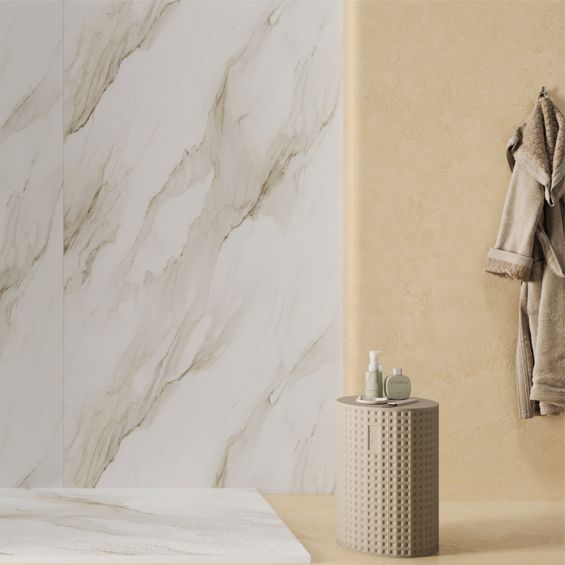 Dalles PVC mur 4mm à coller Tiles marbre doré 60x120 cm