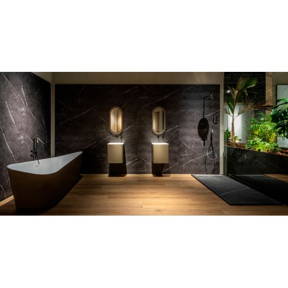 Dalles PVC mur 4mm à coller Tiles marbre noir 60x120 cm