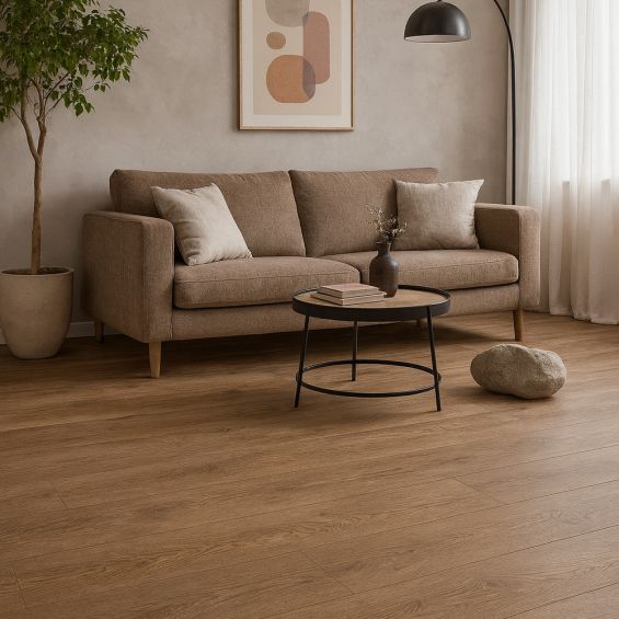 Lames PVC 5.5mm à clipser World Dark greige 18x122 cm