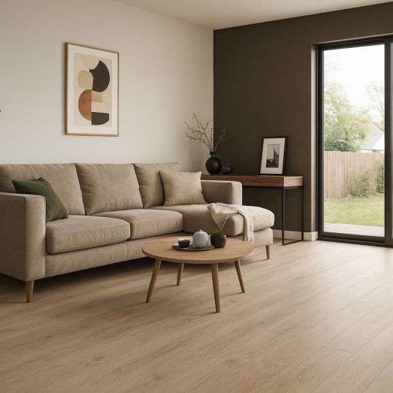 Lames PVC 5.5mm à clipser World light greige 18x122 cm