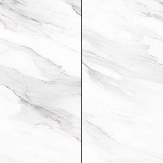 Dalles PVC mur 4mm à coller Tiles marbre blanc 60x120 cm