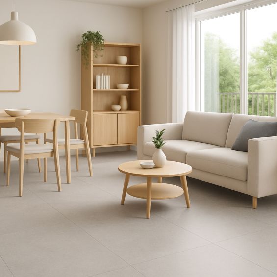 Dalles PVC 6mm à clipser Tiles Pierre gris clair 60x120 cm