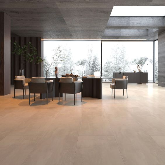 Dalles PVC 5.5mm à clipser Pierre sable 46x92 cm