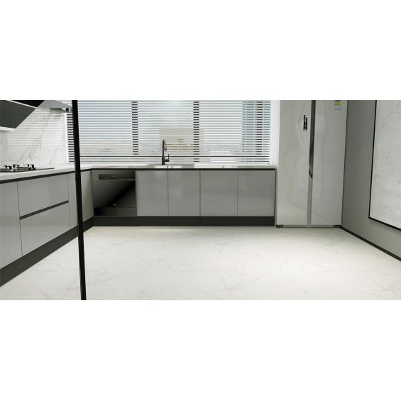 Dalles PVC 5mm à clipser Marbre blanc 30,6x60,1 cm