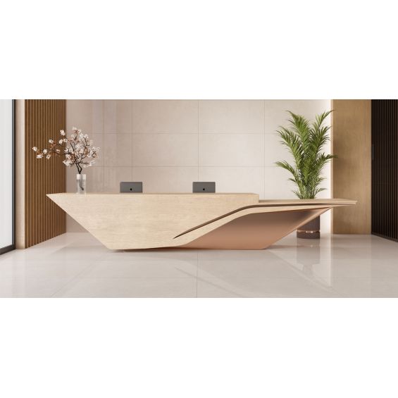 Carrelage sol et mur poli effet marbre Shilla sable 60x120 cm