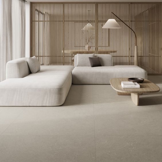 Carrelage sol effet pierre Suwon beige 120x120 cm