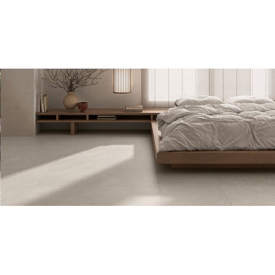 Carrelage sol effet pierre Suwon ivoire 60x60 cm