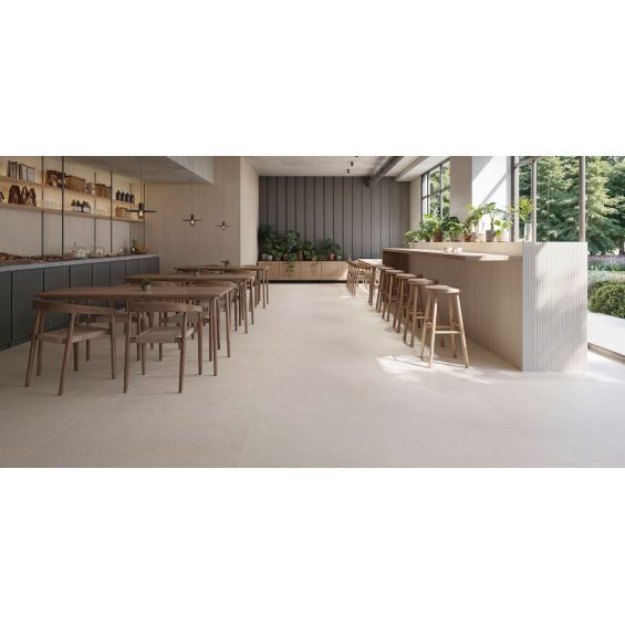 Carrelage sol effet travertin Lycie sable 120x120 cm