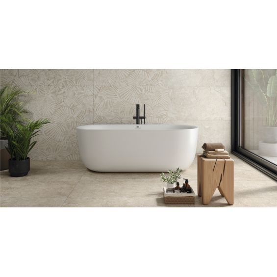 Carrelage sol effet pierre Zadar beige 100100 cm