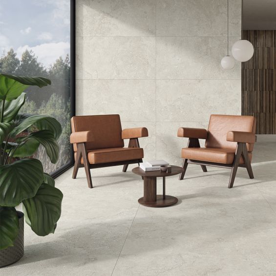 Carrelage sol effet pierre Zadar beige 100100 cm