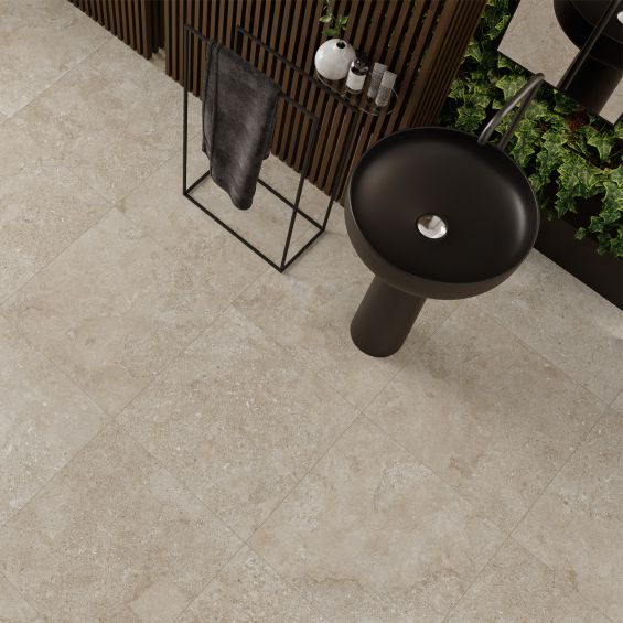 Carrelage sol effet pierre Zadar sable 60120 cm