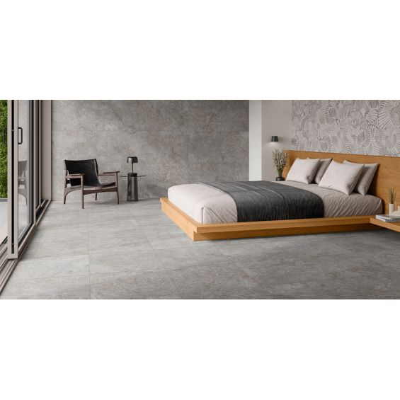 Carrelage sol effet pierre Zadaranthracite 60120 cm