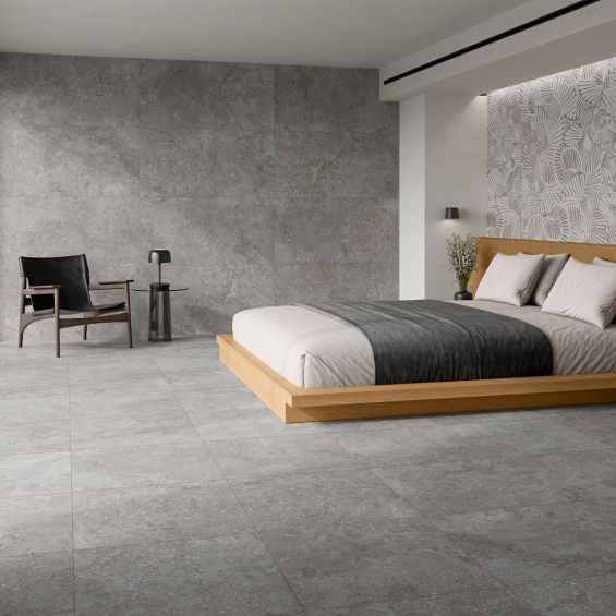 Carrelage sol effet pierre Zadaranthracite 60120 cm