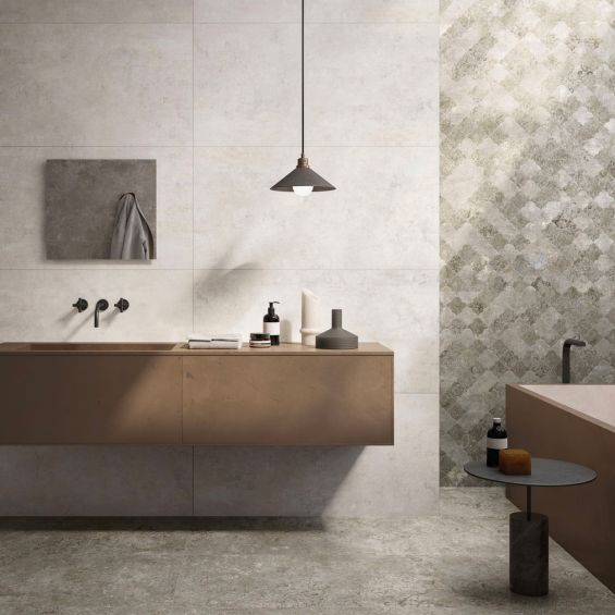 Carrelage sol et mur effet métal Atonium Silvery 60120 cm