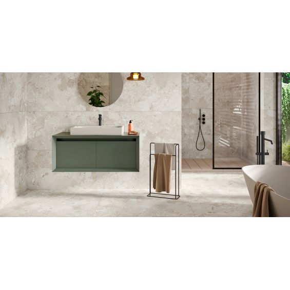 Carrelage effet Terrazzo Torcello blanc 100x100 cm