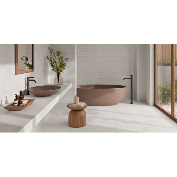 Carrelage sol moderne Rotterdam blanc grisé 30x60 cm