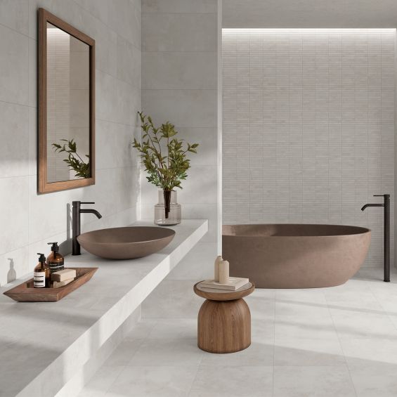 Carrelage sol moderne Rotterdam blanc grisé 45x45 cm