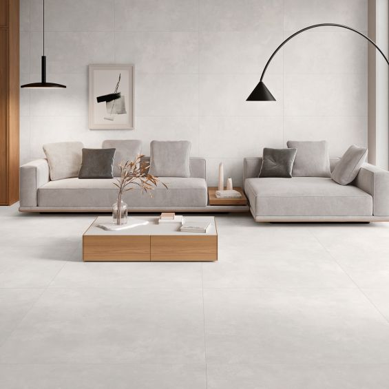 Carrelage sol moderne Rotterdam blanc grisé 60x120 cm