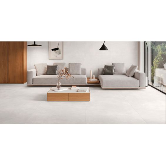 Carrelage sol moderne Rotterdam blanc grisé 100x100 cm