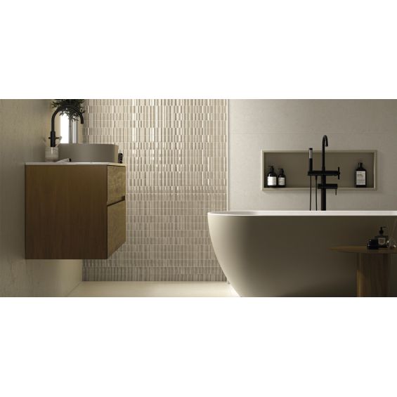 Carrelage mur effet zellige Swing ivoire 6x25 cm