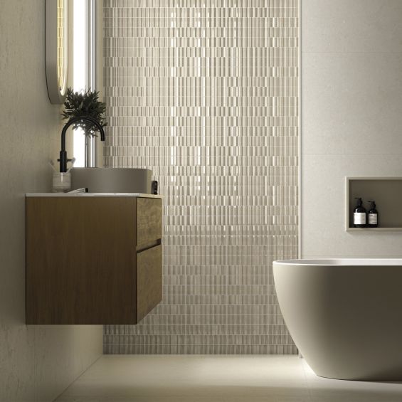 Carrelage mur effet zellige Swing ivoire 6x25 cm